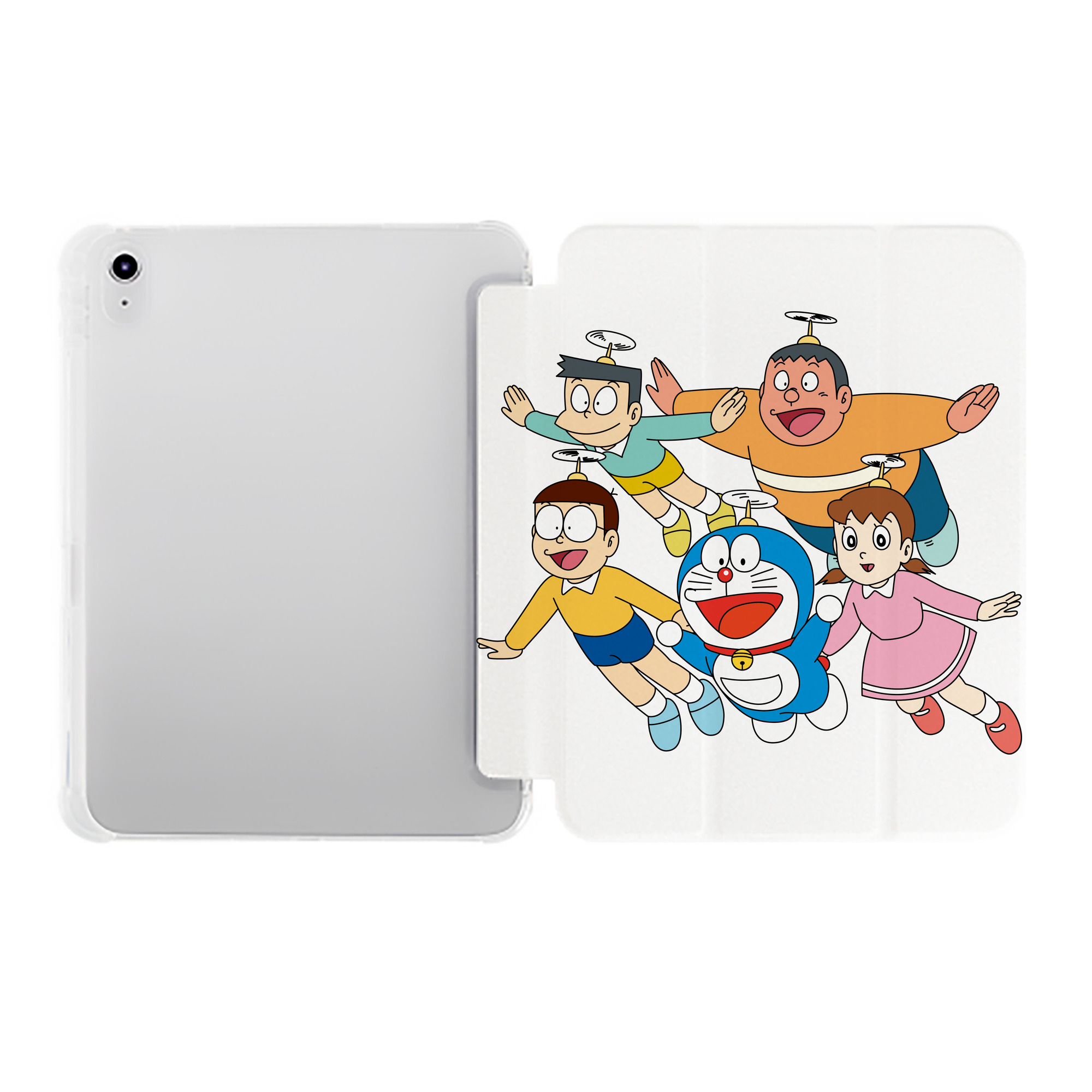 （画像用） ドラえもん 骨川 スネ夫 Doraemon Honekawa Suneo IPad ケース ペン収納付き 三つ折りスタンド PUレザー×シリコン 対応機種9.5/10.5/10.9インチ